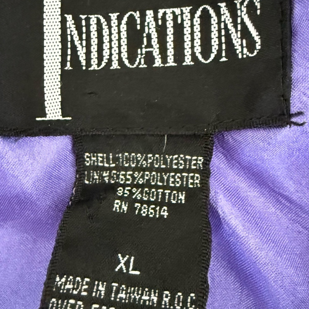 Vintage Indications Purple w Paisley Print Women's Windbreaker Jacket Sz XL Zip - Picture 7 of 8